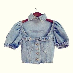 Denim bustier/corset top
